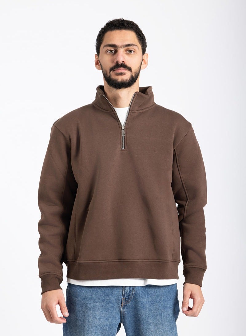 AMICI Brown Quarter-zip - Image 1